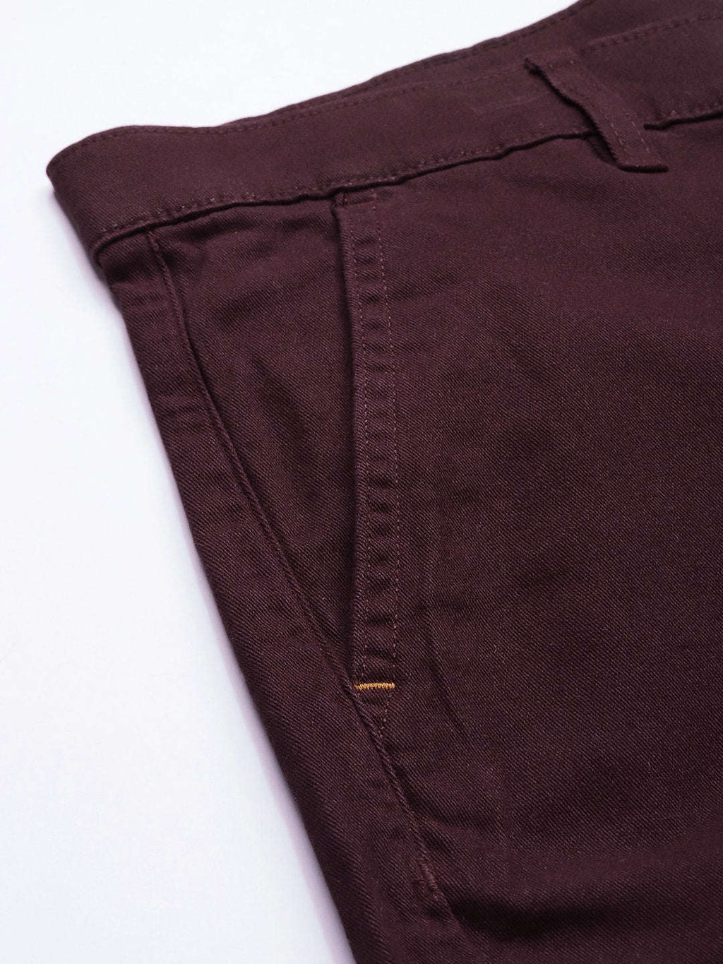 Men's Maroon Slim Fit Solid Casual Shorts