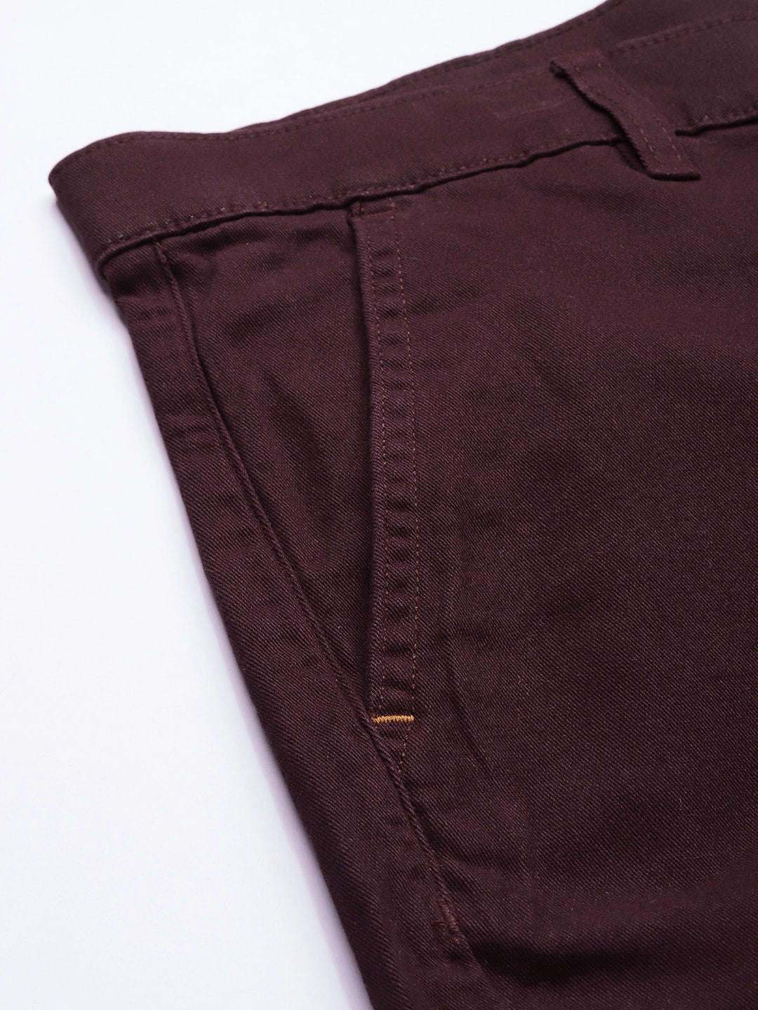 Men's Maroon Slim Fit Solid Casual Shorts