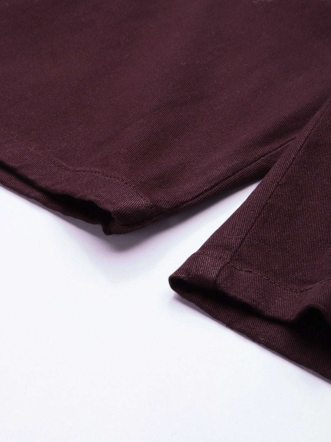 Men's Maroon Slim Fit Solid Casual Shorts