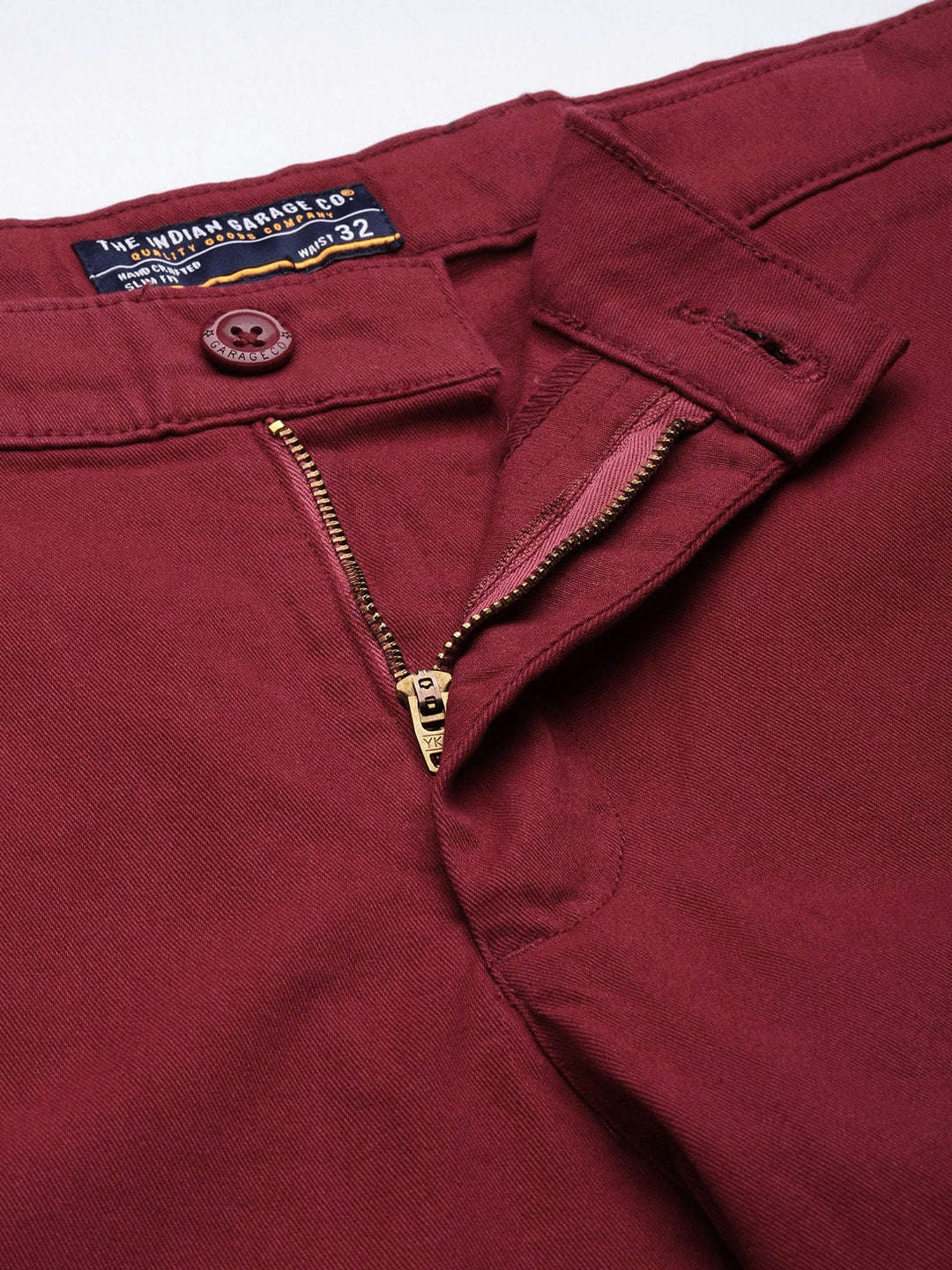 Men's Red Slim Fit Solid Casual Shorts