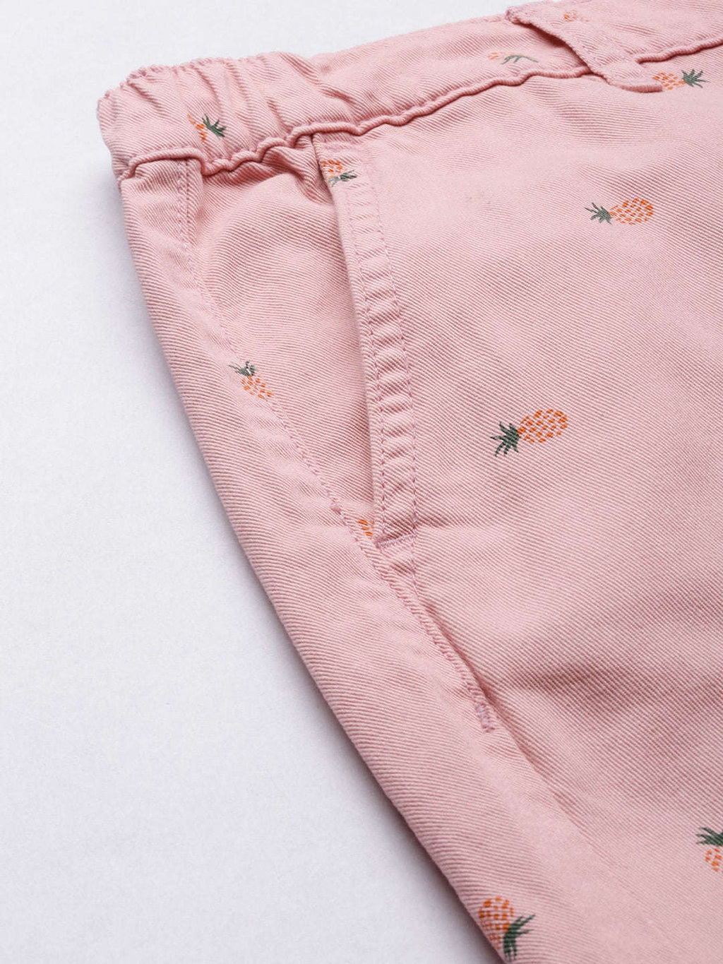 Men's Pink Slim Fit Printed Casual Shorts