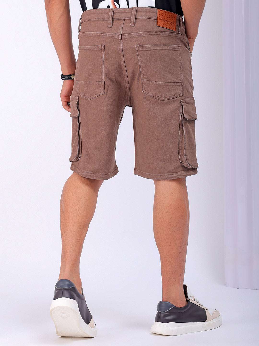 Men's Solid Relaxed Fit Cargo Shorts