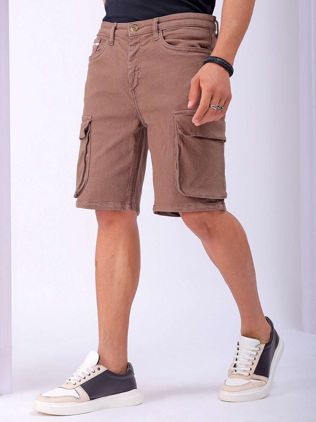 Men's Solid Relaxed Fit Cargo Shorts