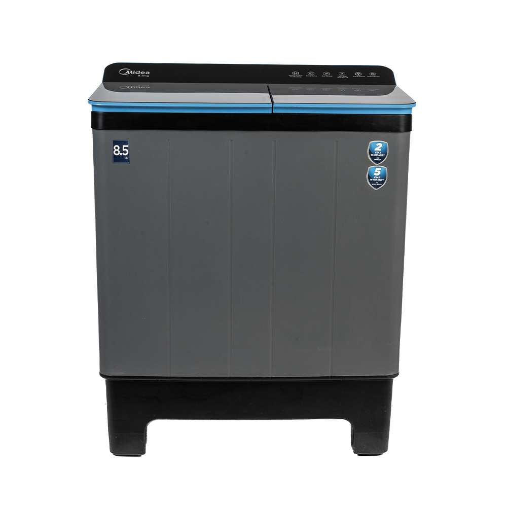 Midea Washing Machine Semi Automatic 8.5KG Glass Lid Black Grey(MWMSA085GPG(KG)