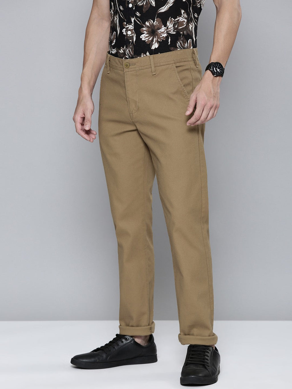 Men's Brown Slim Fit Chinos