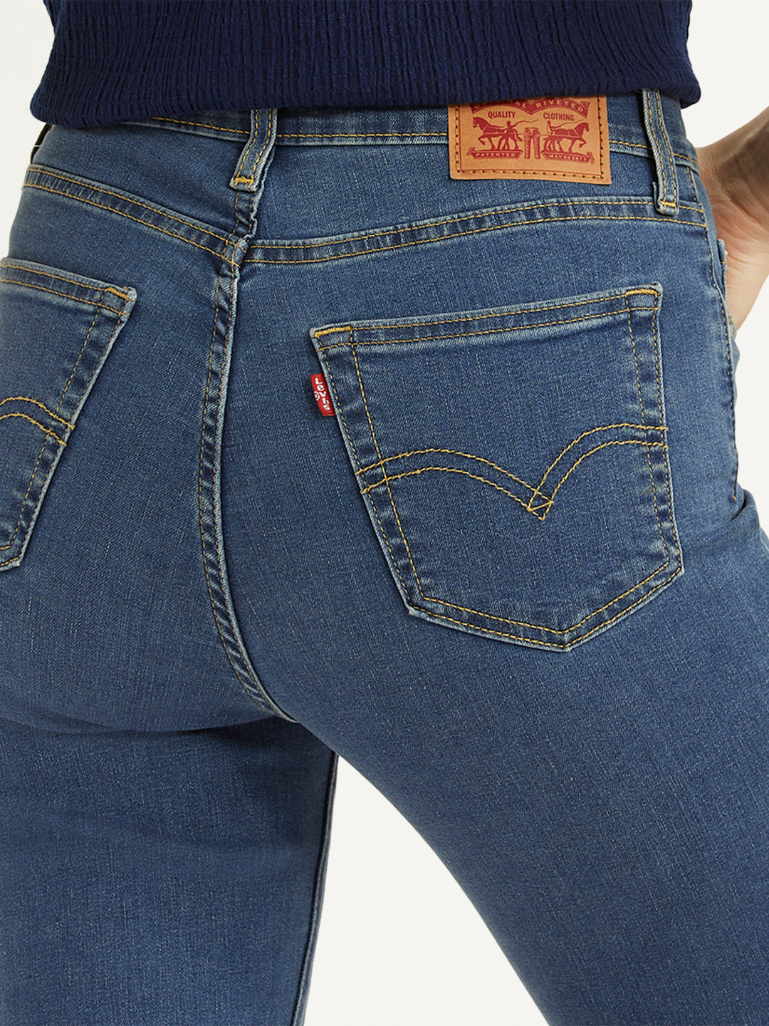 Women's 724 Blue Slim Straight Fit High Rise Jeans