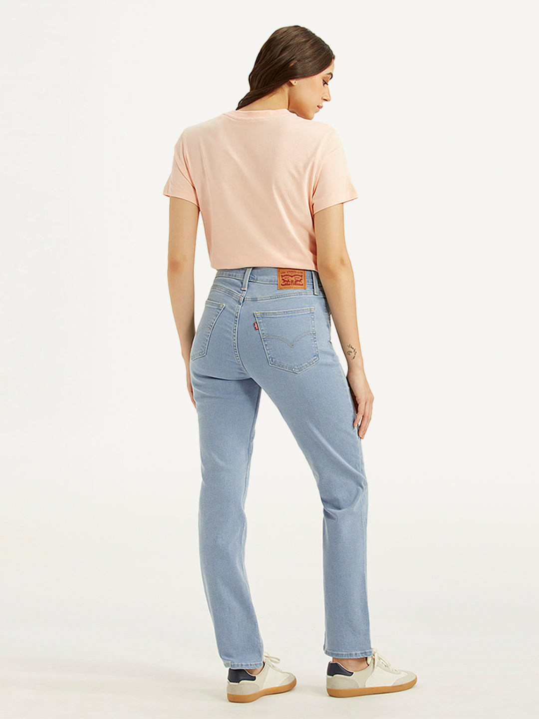 Women's 724 Light Blue Slim Straight Fit High Rise Jeans