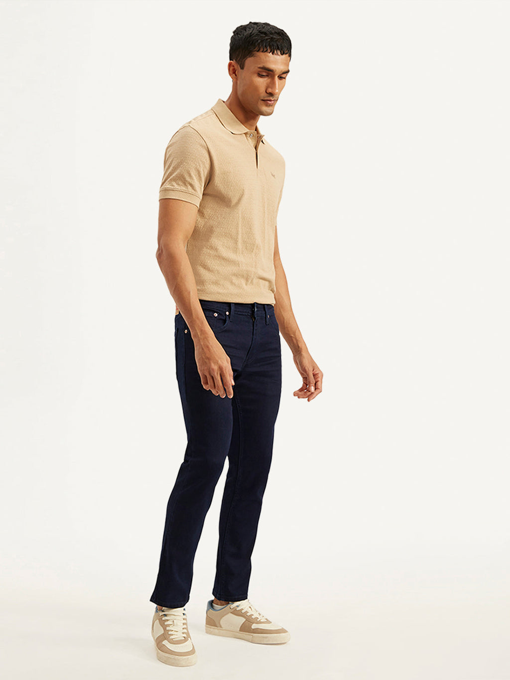 Men's 65504 Dark Blue Skinny Fit Mid Rise Jeans