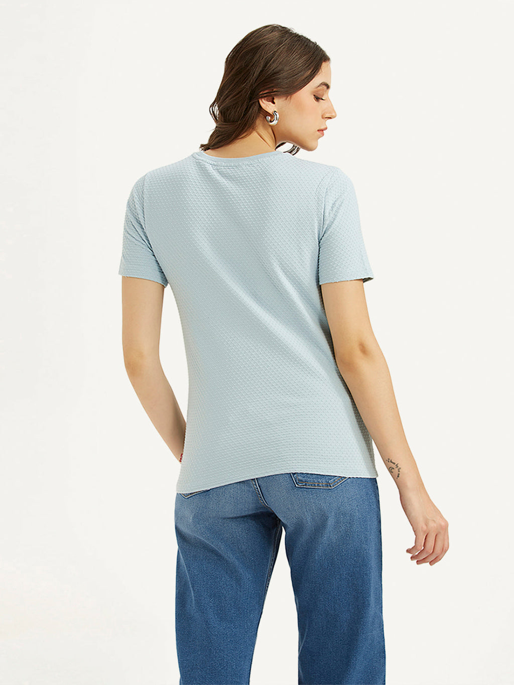 Women's Textured Slim Fit T-Shirt