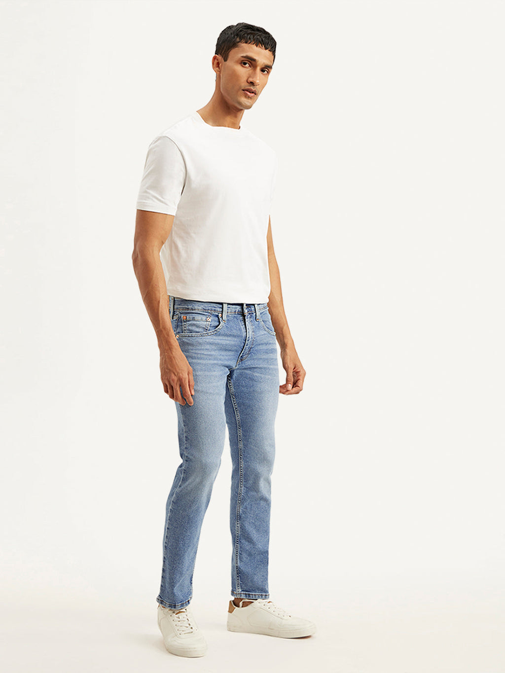 Men's 65504 Light Blue Skinny Fit Mid Rise Jeans