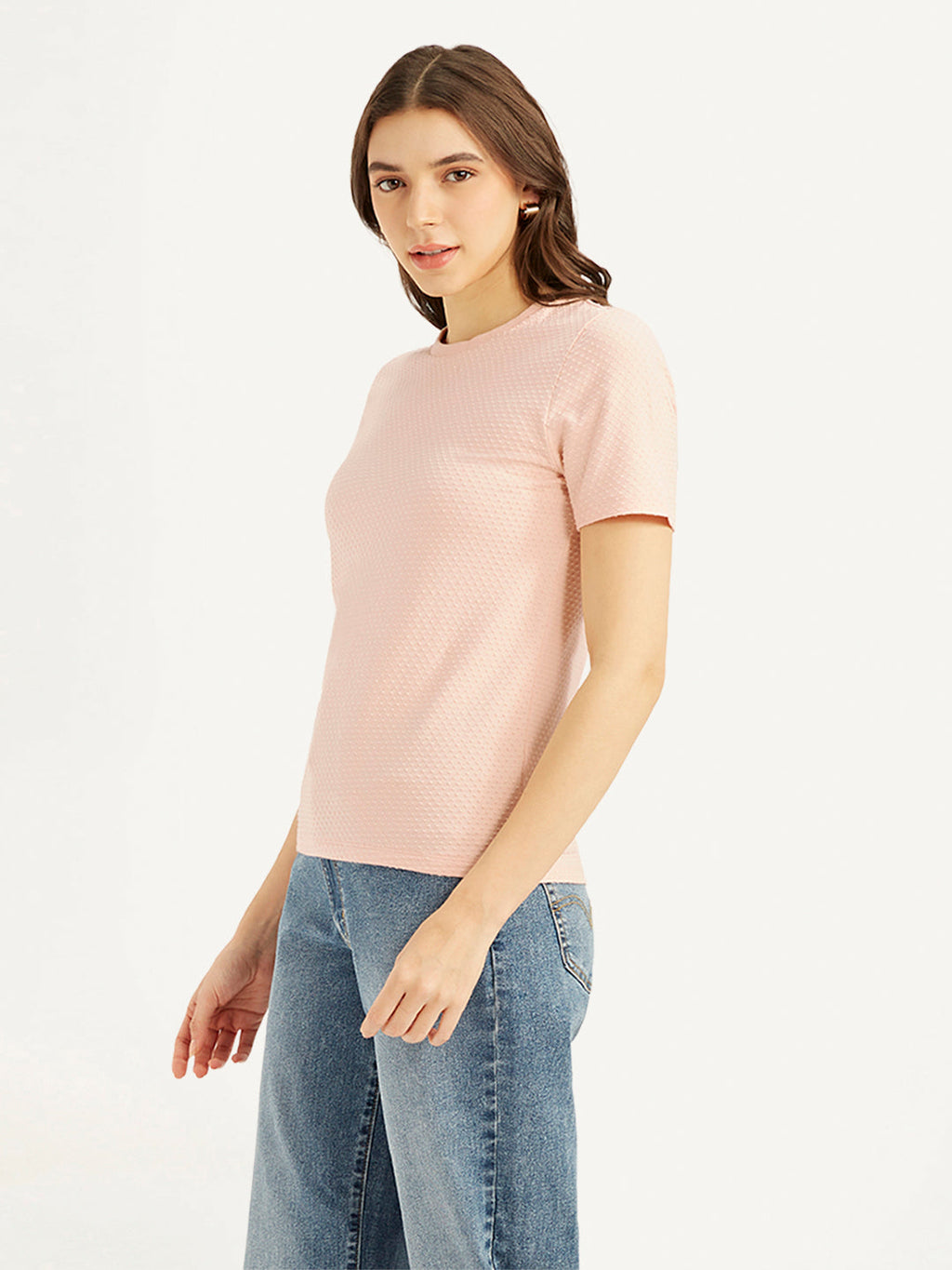 Women's Textured Slim Fit T-Shirt