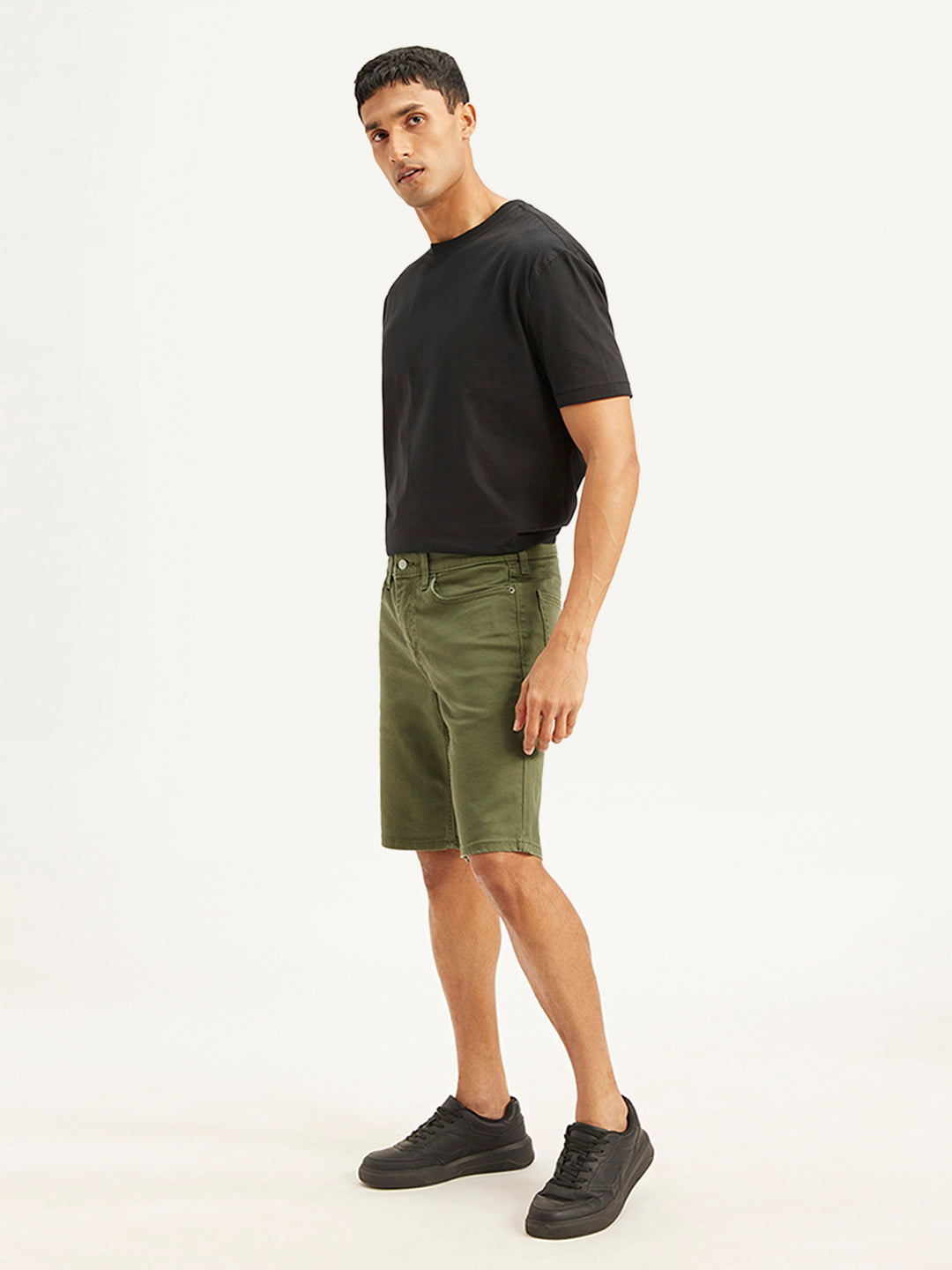 Men's Olive Tapered Shorts