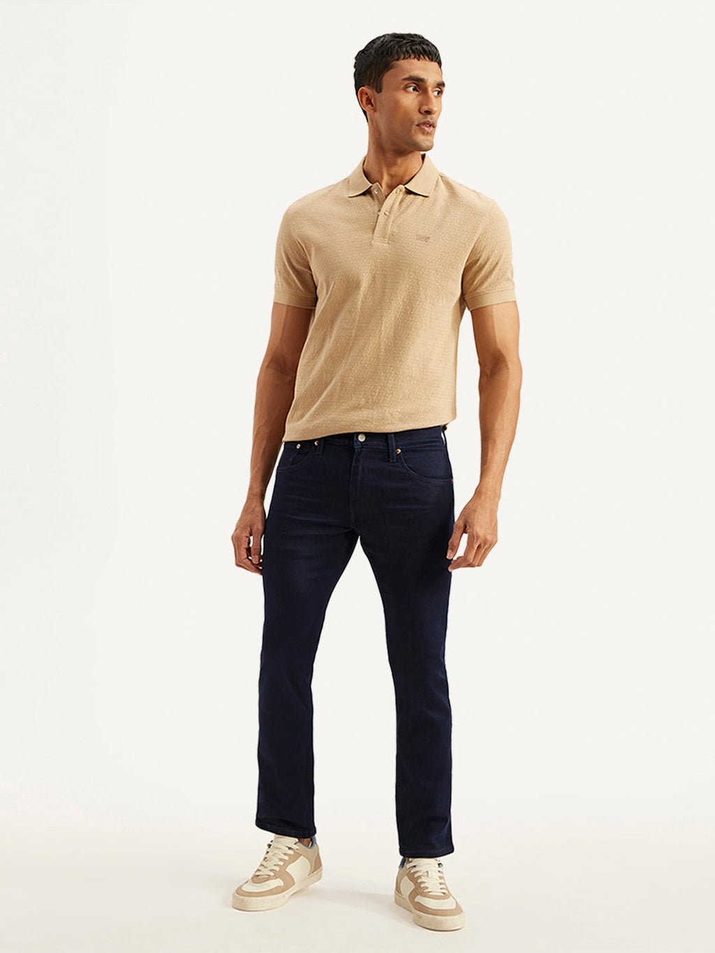 Men's 65504 Dark Blue Skinny Fit Mid Rise Jeans