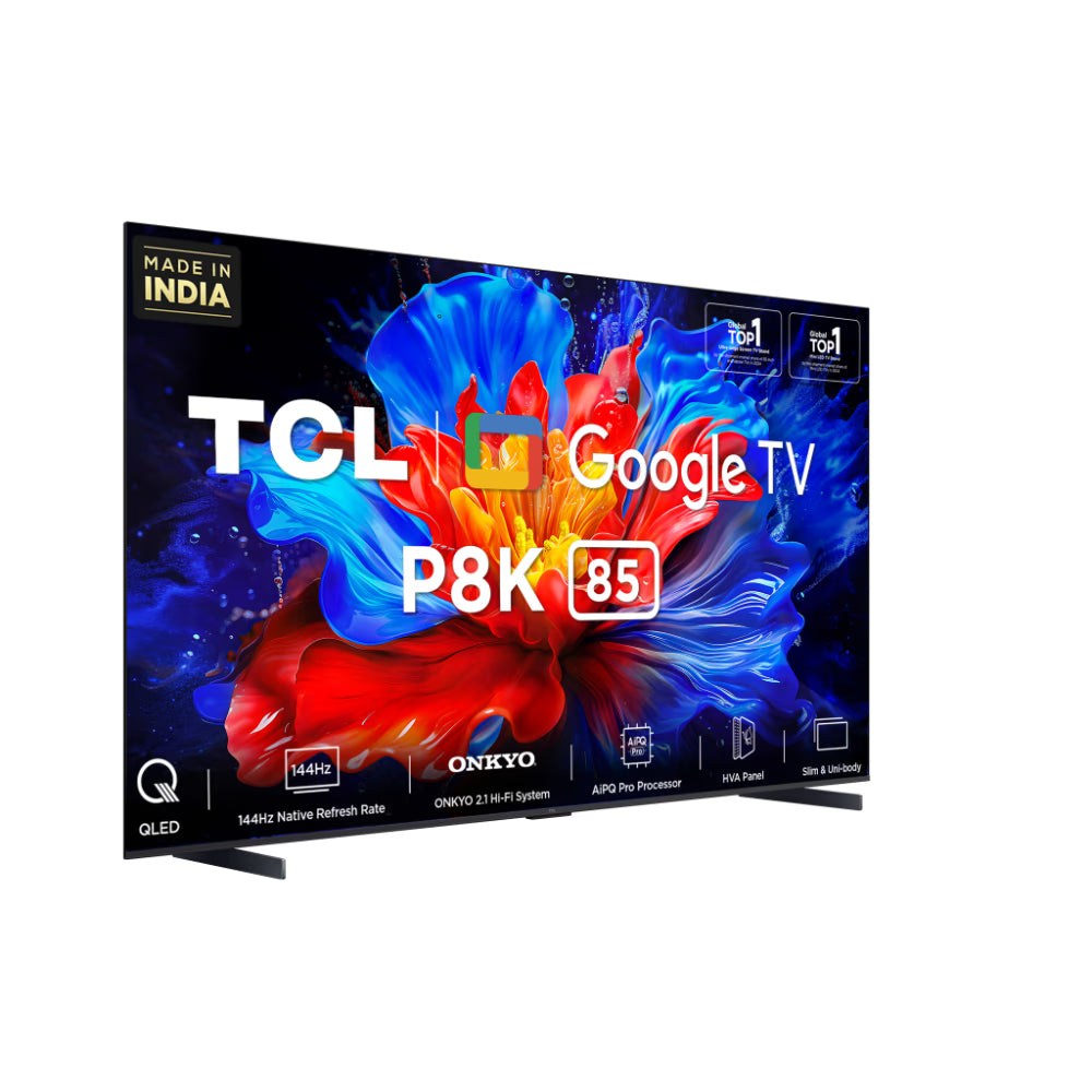 TCL 215 cm (85 inch) QLED Google TV, 85P8K, Black