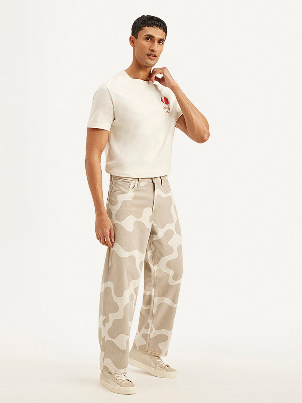 Men's 578 Beige Loose Fit Mid Rise Jeans