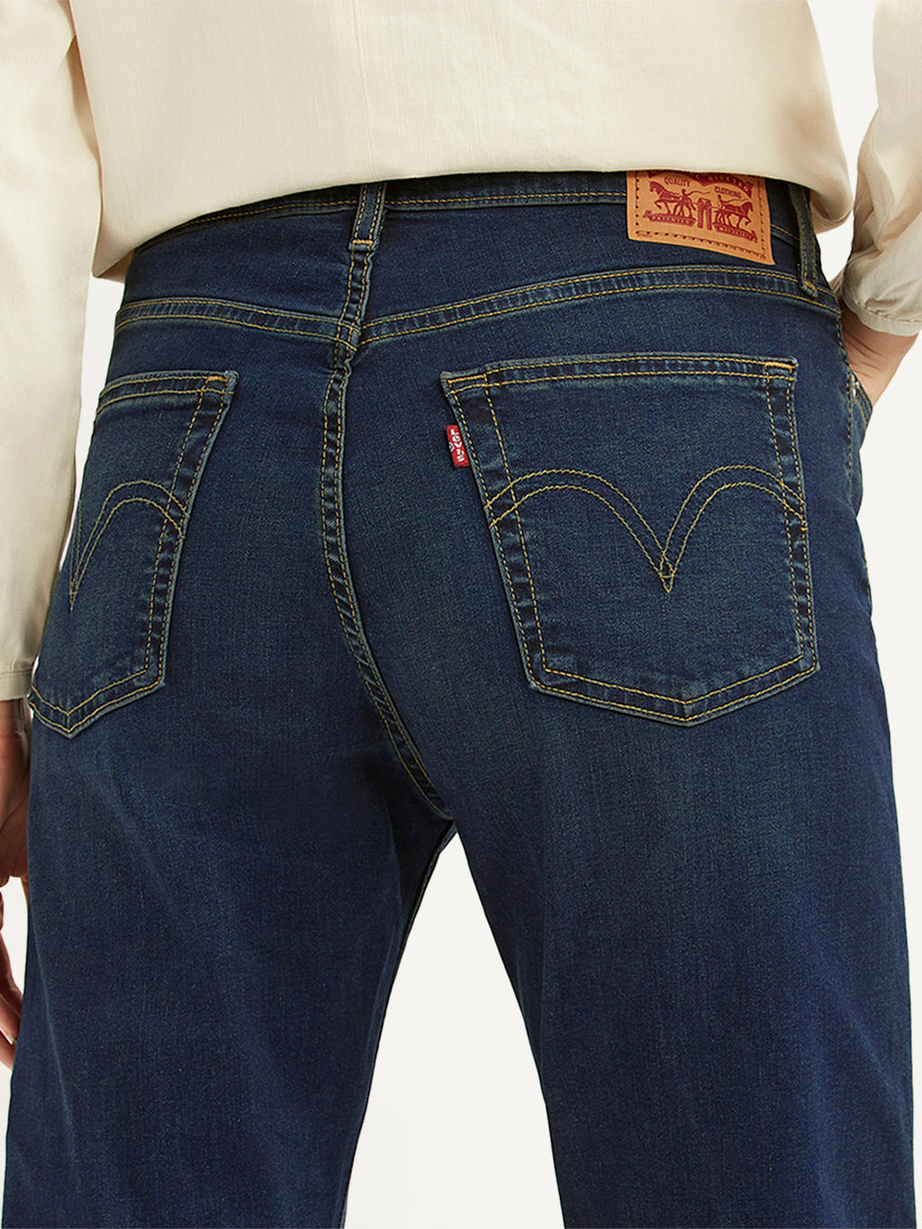 Women's Dark Blue Wedgie Straight Fit Mid Rise Jeans