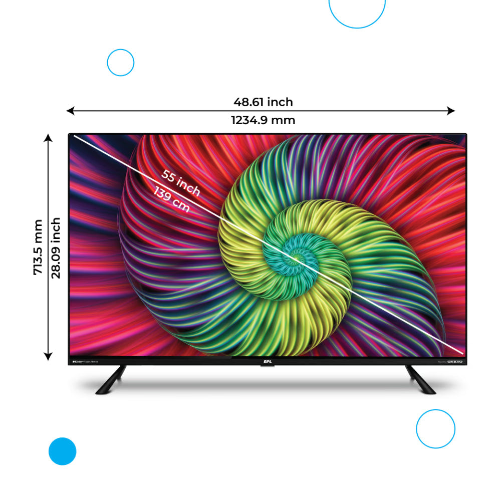 BPL 139.7 cm (55 inch) Onkyo Home Theatre QLED TV, Black, 55QF5540
