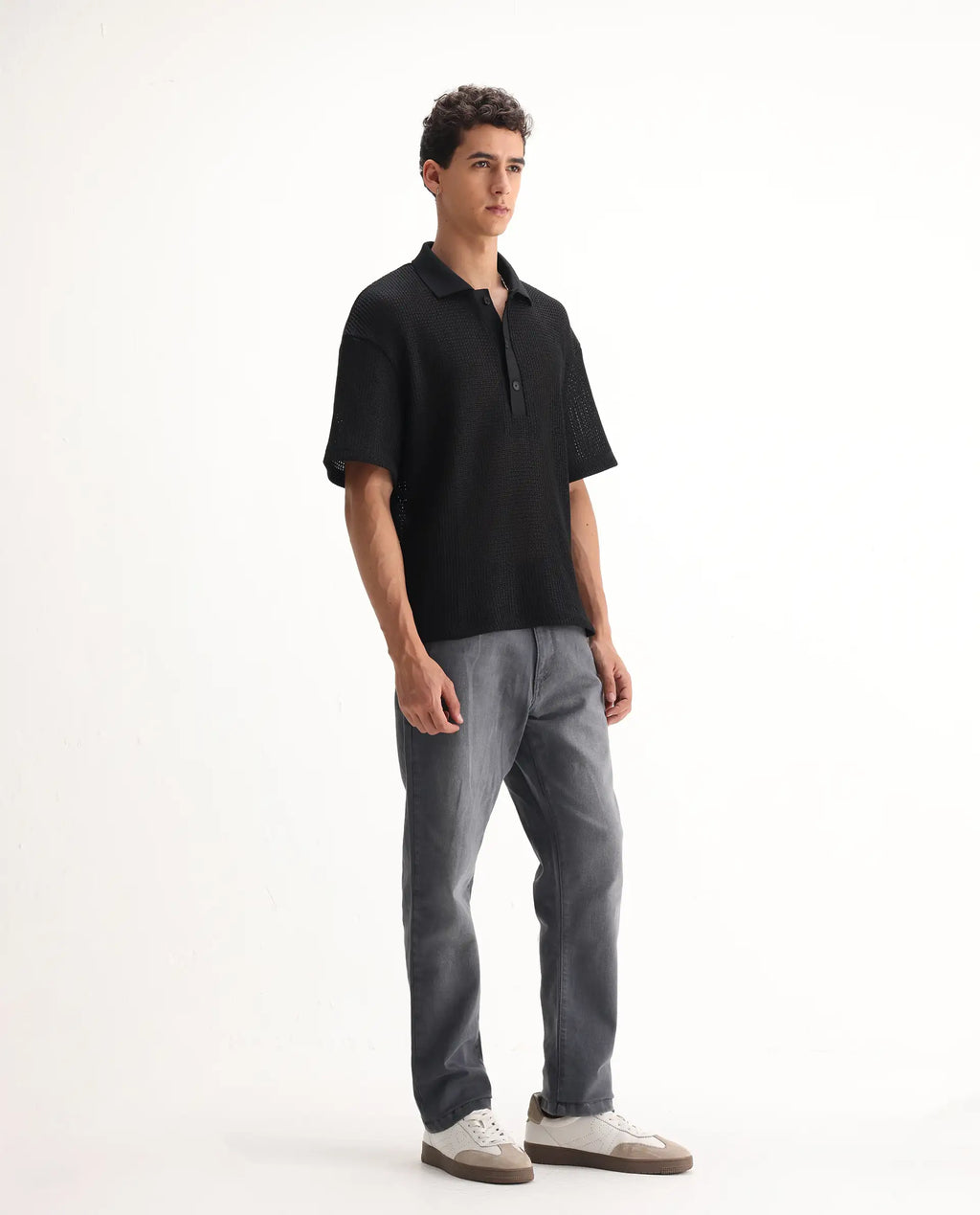 Rare Rabbit Men's Fyod Grey Cotton Plain Morris Regular Fit Jeans