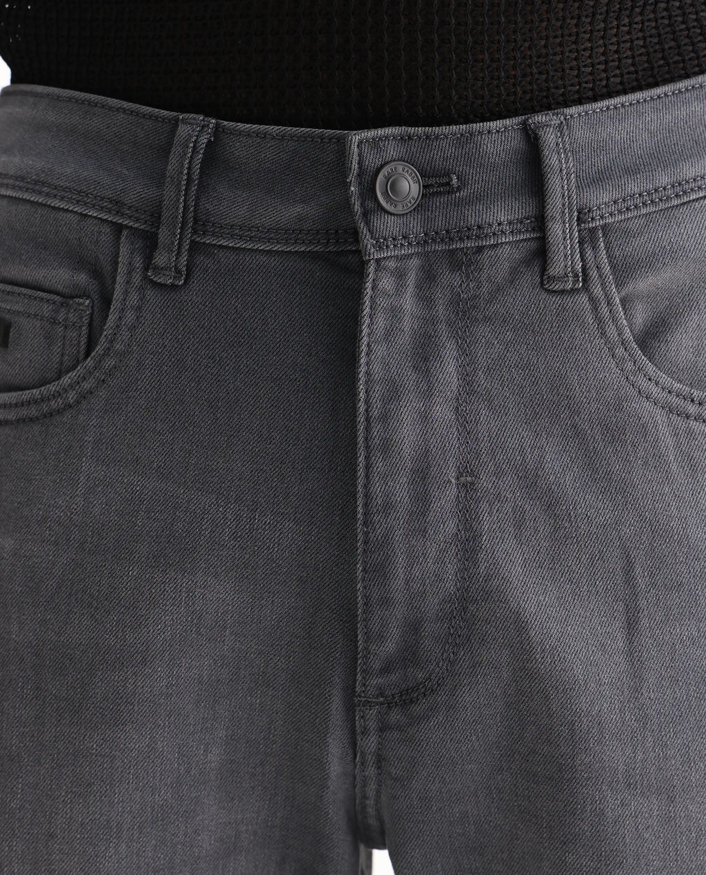 Rare Rabbit Men's Fyod Grey Cotton Plain Morris Regular Fit Jeans