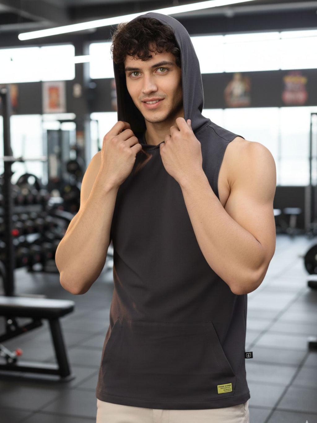 Men Grey Sleeveless T-Shirt
