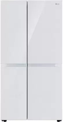 LG 650 Litres Side by Side Door Convertible Refrigerator with Door Cooling+, Hygiene Fresh+, Glass Finish (GL-B257DLW3, Linen White)