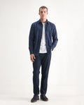 Rare Rabbit Men's Gleb Dark Blue Cotton Plain Kurt Carrot Fit Jeans