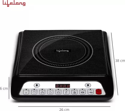 Lifelong 2000 W Induction Cooktop Push Button (Black, Grey, LLIC30)
