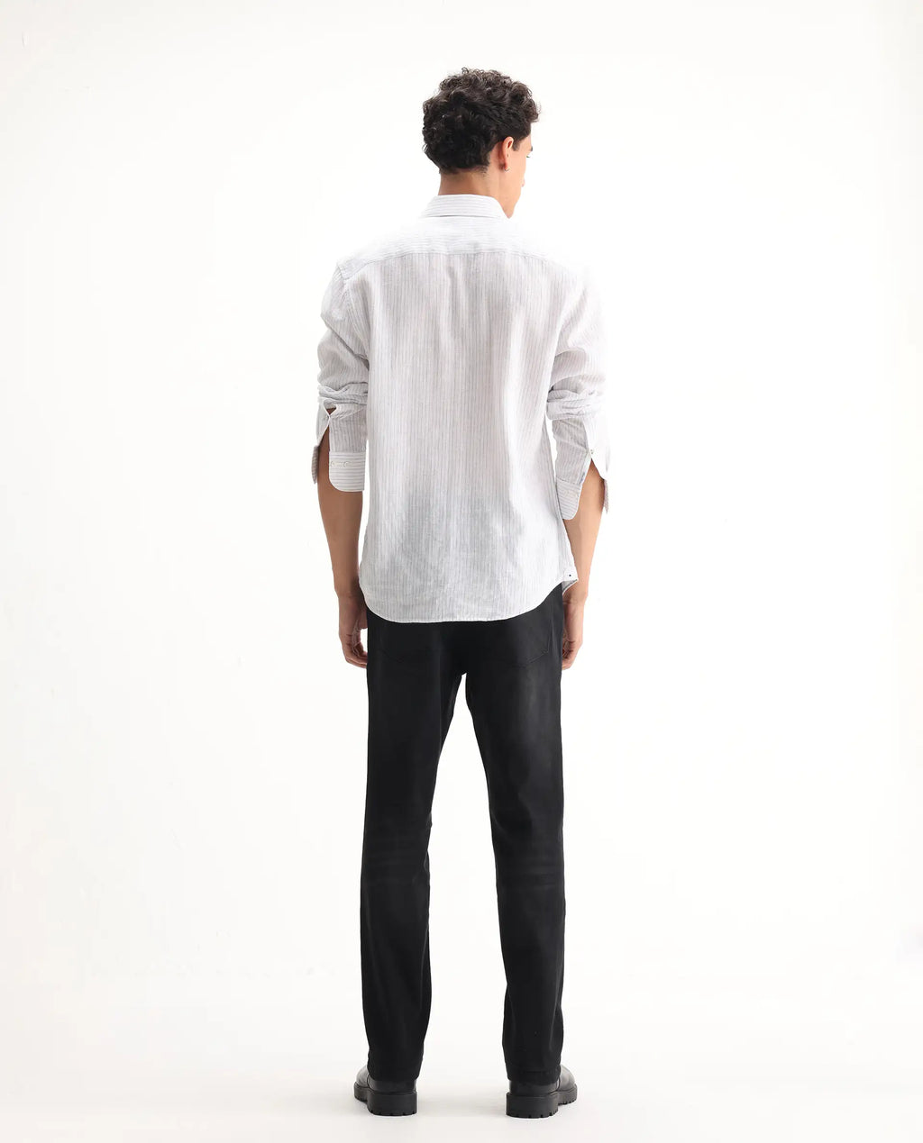 Rare Rabbit Men's Inky Black Cotton Blend Plain Morris Regular Fit Jeans
