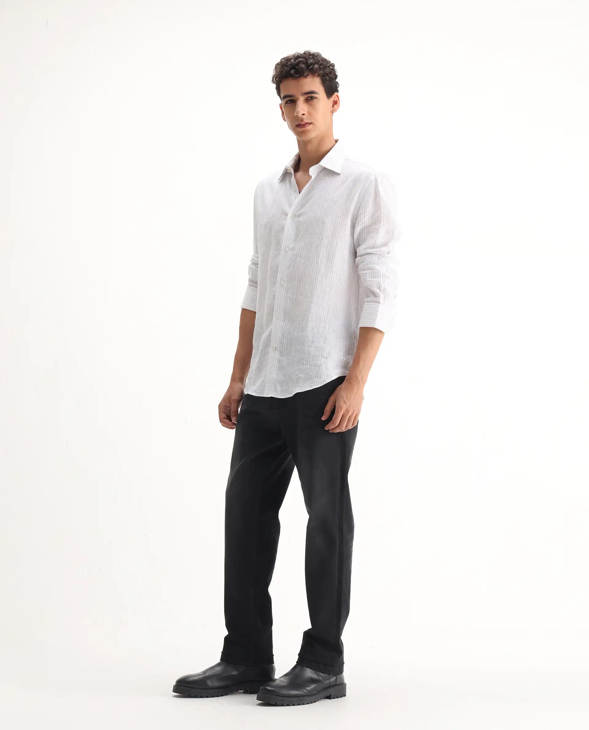 Rare Rabbit Men's Inky Black Cotton Blend Plain Morris Regular Fit Jeans