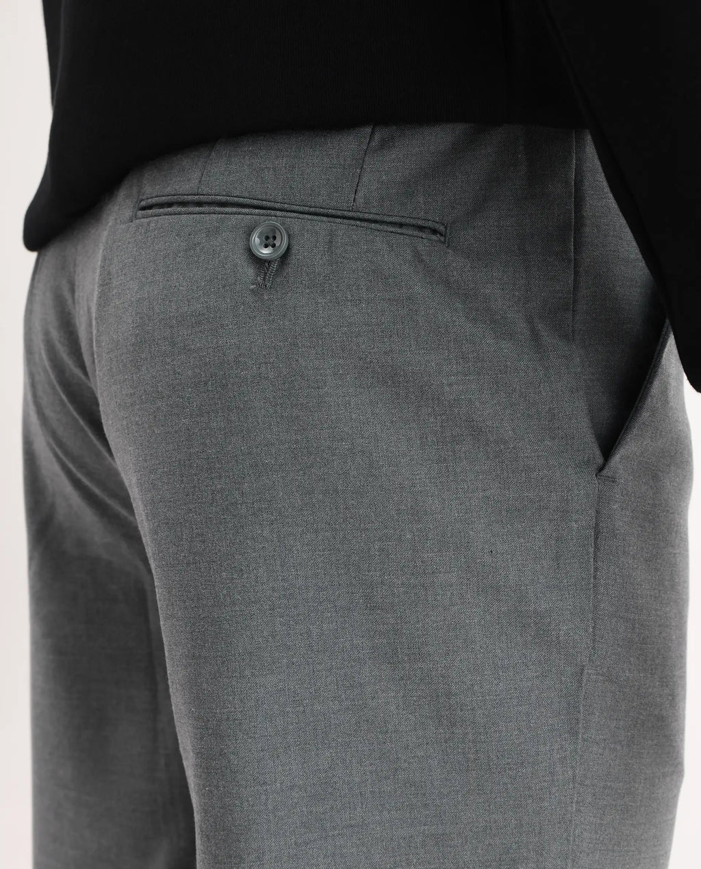 Rare Rabbit Men's Ital Grey Cotton Blend Plain Regular Fit Trouser