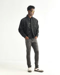 Rare Rabbit Men's Jardin Black Cotton Plain Hawk Slim Fit Jeans