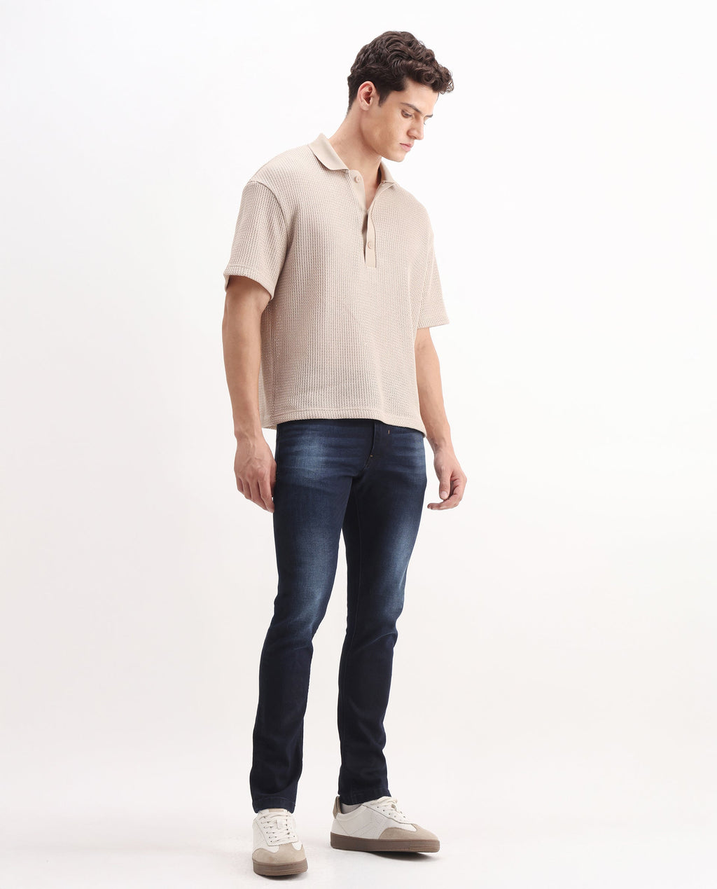 Rare Rabbit Men's Juan Blue Cotton Plain Hawk Slim Fit Jeans