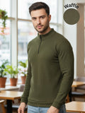 Men Olive Waffle Knit T-shirt