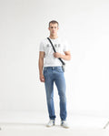 Rare Rabbit Men's Marset Light Blue Cotton Plain Hawk Slim Fit Jeans