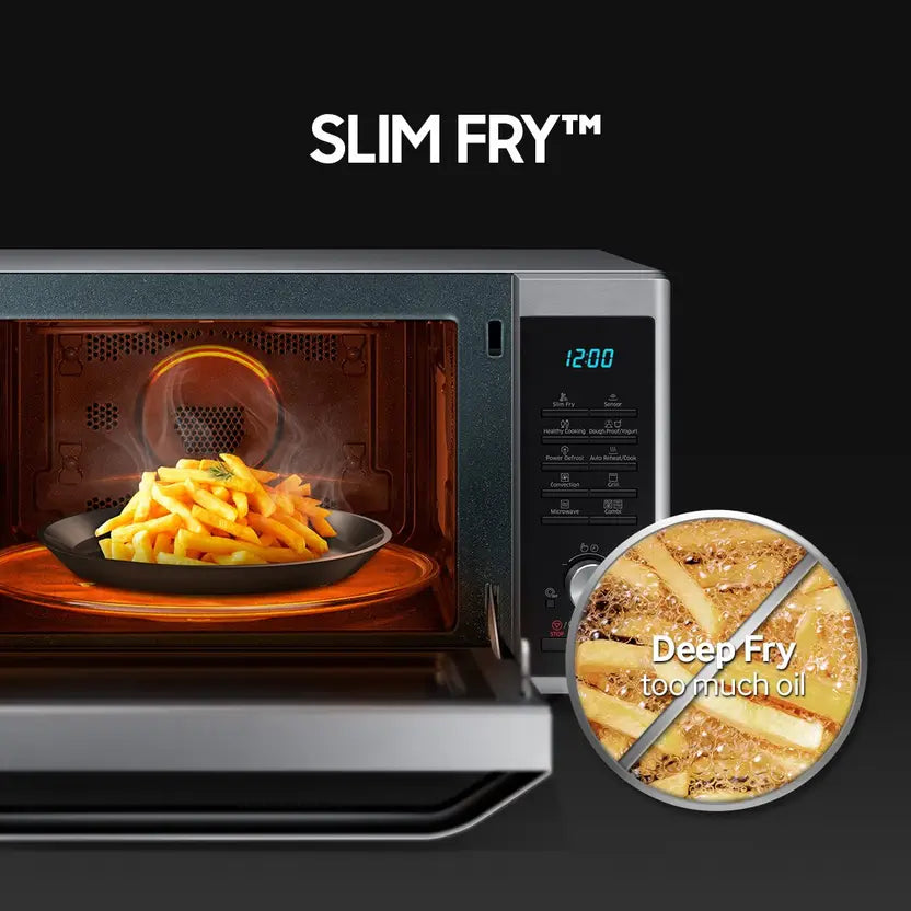 Samsung 32L, Slim Fry, Convection Microwave Oven with Tandoor and Curd making(MC32A7035CT/TL, Stainless Steel)