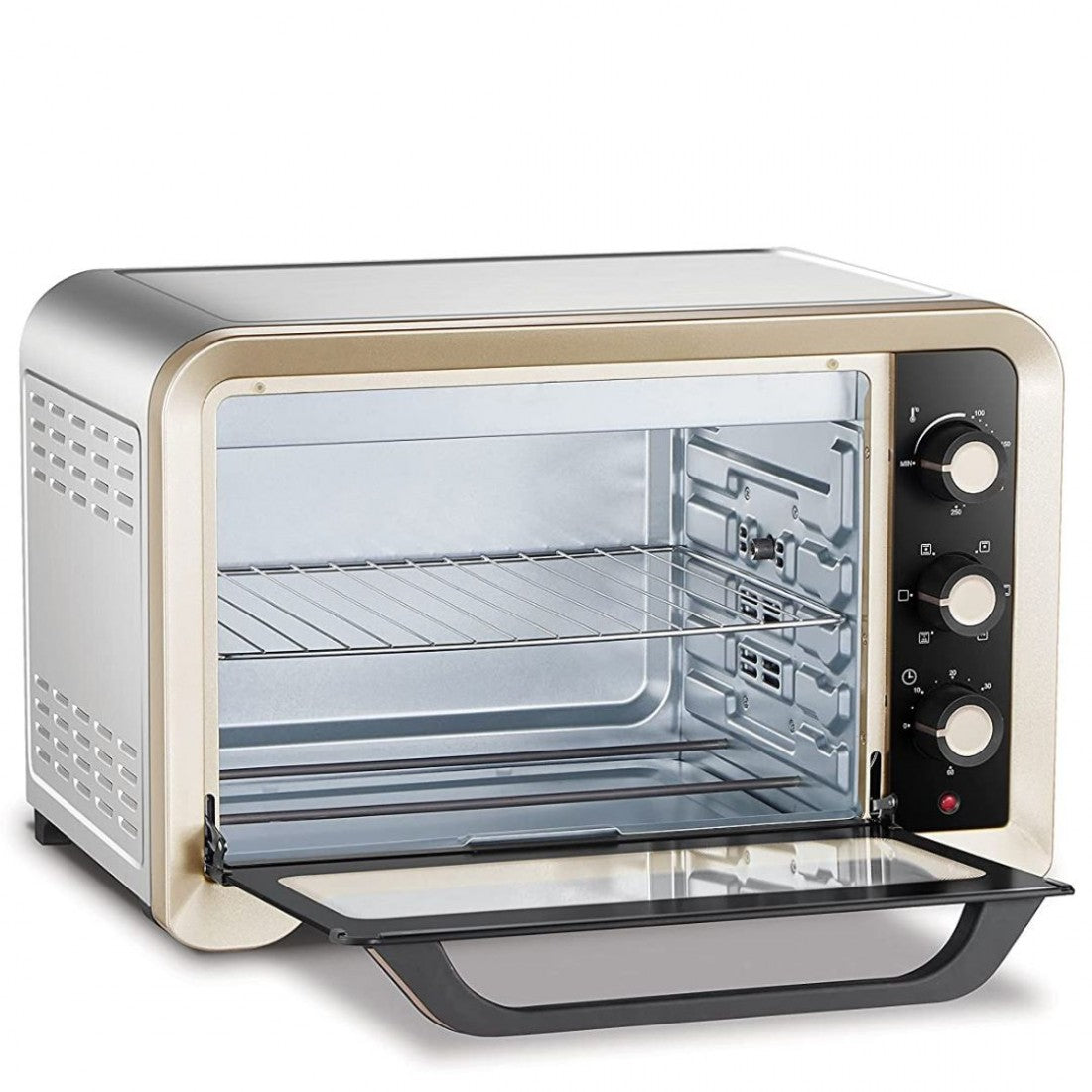 Morphy Richards RCSS LuxeChef 45 Litres Oven Toaster Griller (OTG) with Illuminated Chamber, Stainless Steel Body, Gold Matte Black