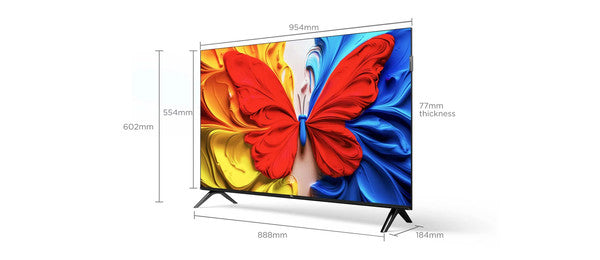 TCL 108 cm (43 inches) 4K Ultra HD Smart QLED Google TV 43S5K (Black)