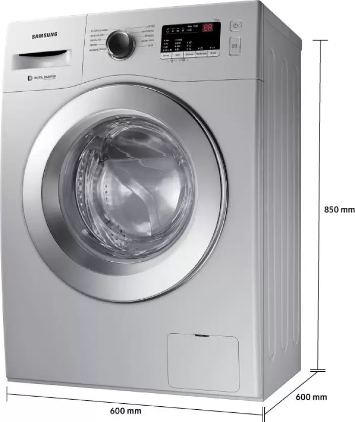 SAMSUNG 6 kg Inverter, 5 star, Hygiene Steam, Digital Inverter Fully Automatic Front Load Washing Machine with In-built Heater Silver (WW60R20GLSS/TL)