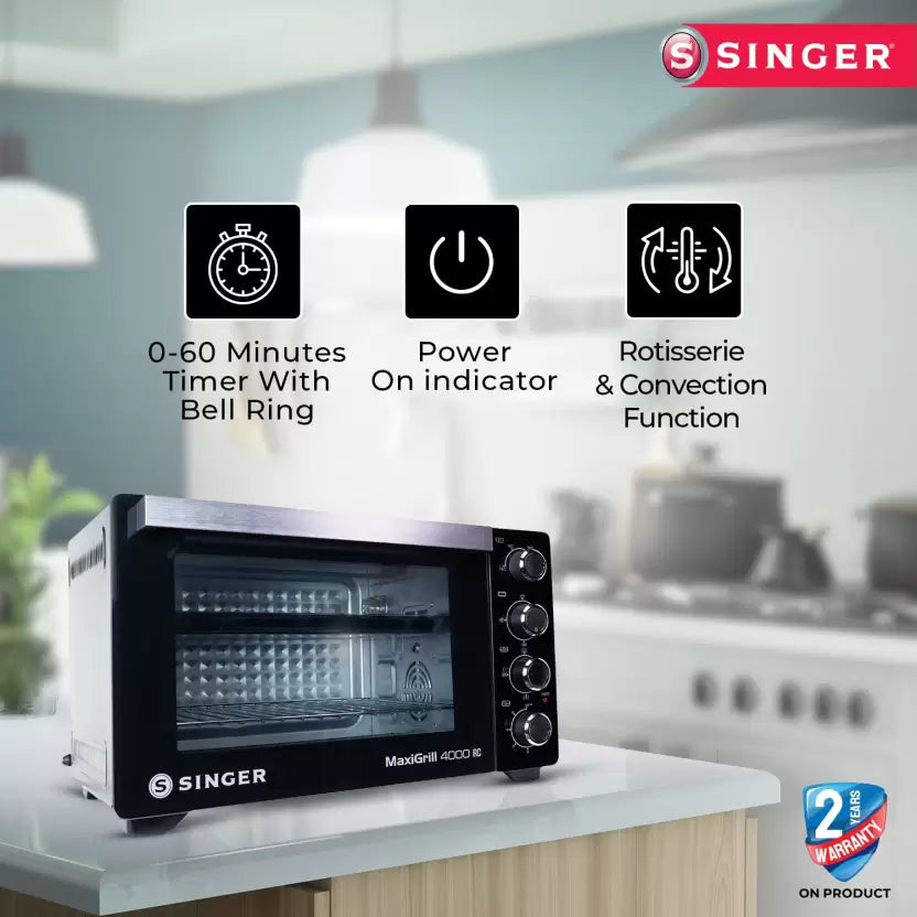 Singer 40-Litre MAXIGRILL 4000 RC ( SOT 400 MBT ) Oven Toaster Grill (OTG) With minor dents