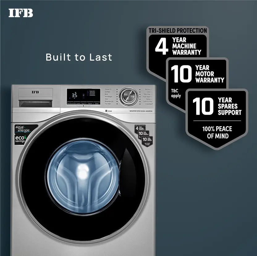 IFB 8 kg Powered by AI, 5 Star, Steam Refresh, Fully Automatic Front Load Washing Machine Grey
