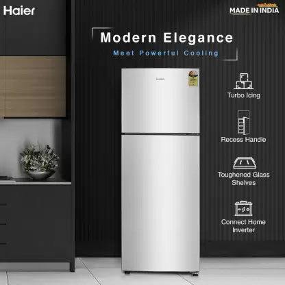 Haier 240 L, 2 Star, Frost Free Double Door Refrigerator (HEF-252EGS-P, Moon Silver)