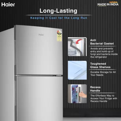 Haier 240 L, 2 Star, Frost Free Double Door Refrigerator (HEF-252EGS-P, Moon Silver)