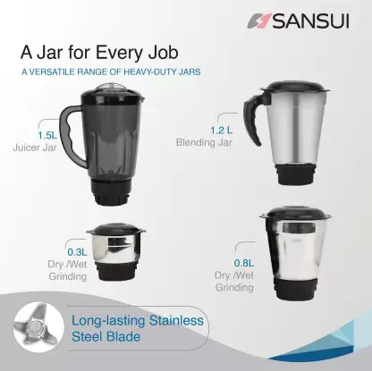 Sansui Pro 500 W Juicer Mixer Grinder