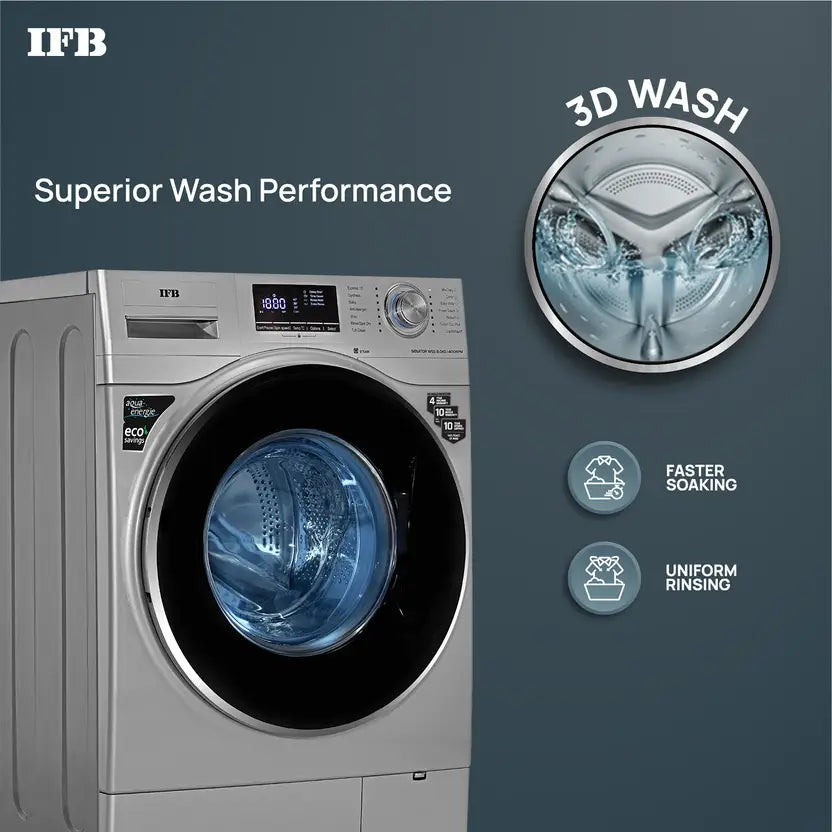 IFB 8 kg Powered by AI, 5 Star, Steam Refresh, Fully Automatic Front Load Washing Machine Grey
