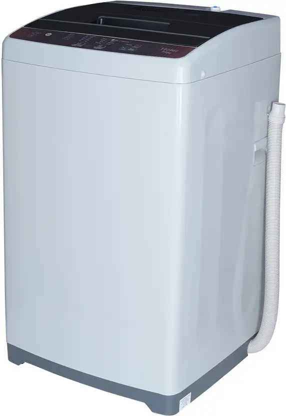 Haier 8 Kg 5 Star Fully Automatic Top Load Washing Machine with Oceanus Wave Drum, Magic Filter, 8 Wash Programs (HWM80-AE, Titanium Grey, Stainless Steel Drum, 15 Mins Quick Wash)