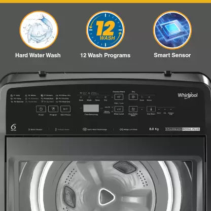 Whirlpool 7.5 kg Fully Automatic Top Load Washing Machine with In-built Heater Grey