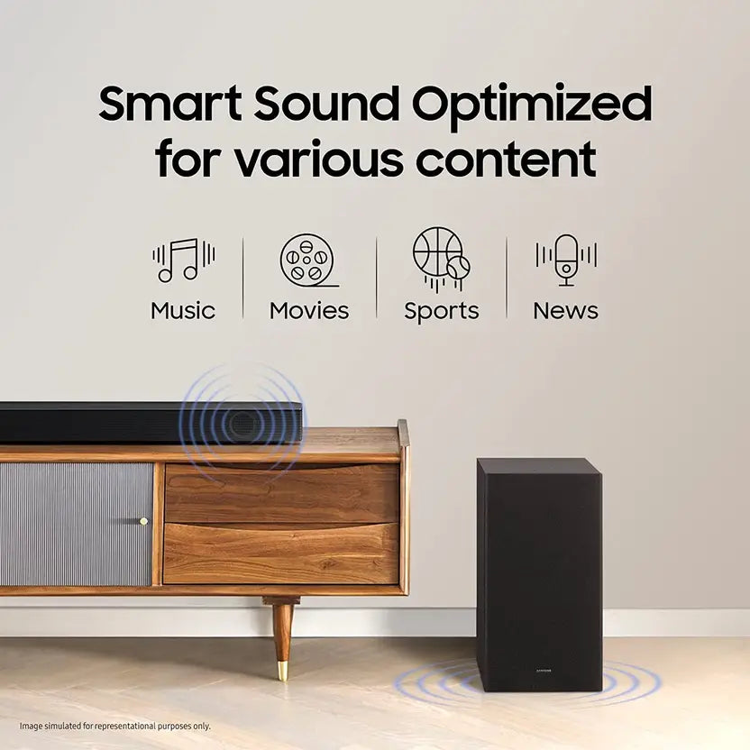 Samsung Soundbar Model - Hw-B55E Subwoofer Model - Ps-T4Swt, Bluetooth Soundbar (Black, 2.1 Channel)