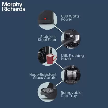 Morphy Richards Europa Espresso / Cappuccino 4 Cups Coffee Maker (Black)