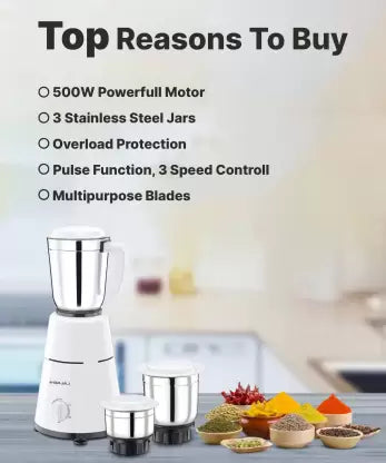 BAJAJ GX 1 500 W Juicer Mixer Grinder
