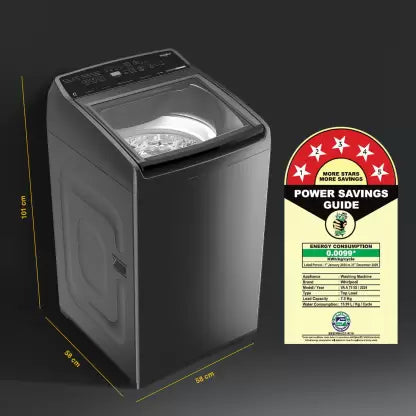 Whirlpool 7.5 kg Fully Automatic Top Load Washing Machine with In-built Heater Grey